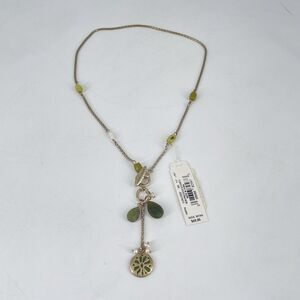 Sigrid Olsen Necklace Semi Precious Accents Green Charm 18” NWT